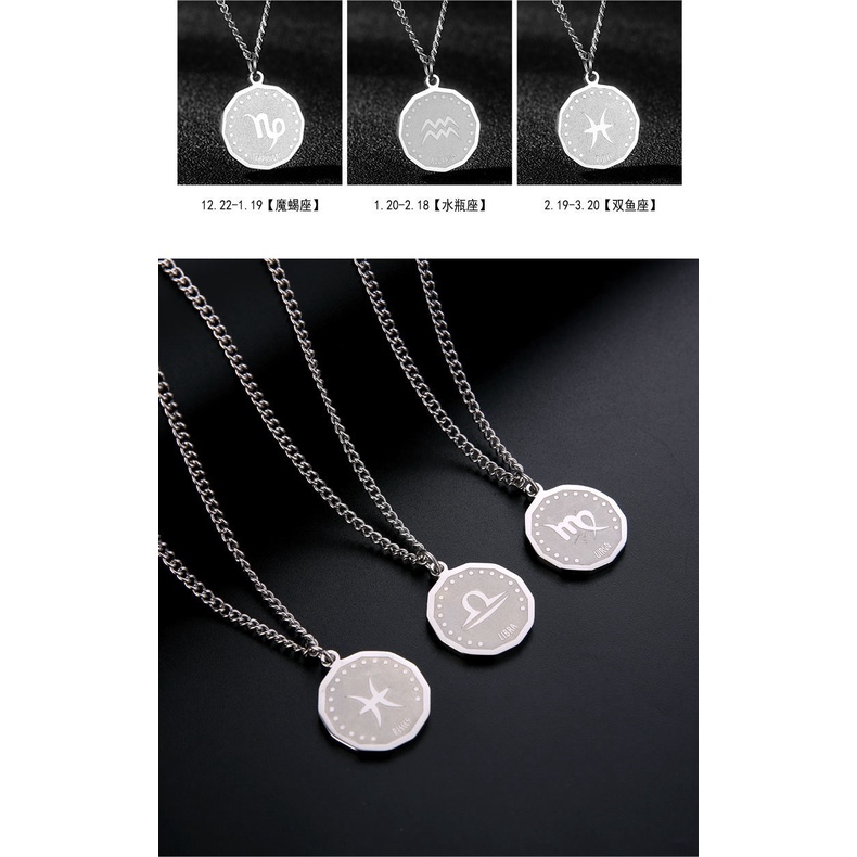 Constellation pendant Pasangan kalung sepasang merek fashion titanium steel kalung untuk pria dan wa