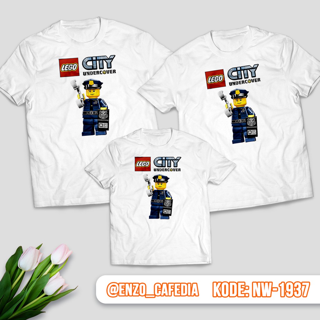 Baju Kaos Couple Keluarga | Kaos Couple Family | Kaos Motif Lego NW 1937 | Gratis Ganti Nama