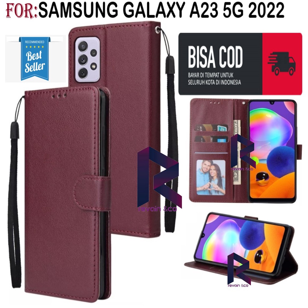 NEW SAMSUNG GALAXY A23 5G 2022 CASE FLIP WALLET LEATHER KULIT PREMIUM SARUNG BUKA TUTUP FLIP CASE SAMSUNG A23 5G