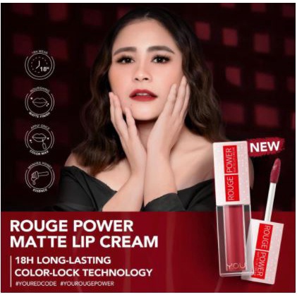 ☘️Yuri Kosmetik☘️ YOU Rouge Power Matte Lip Cream FREE SERUM 5ML