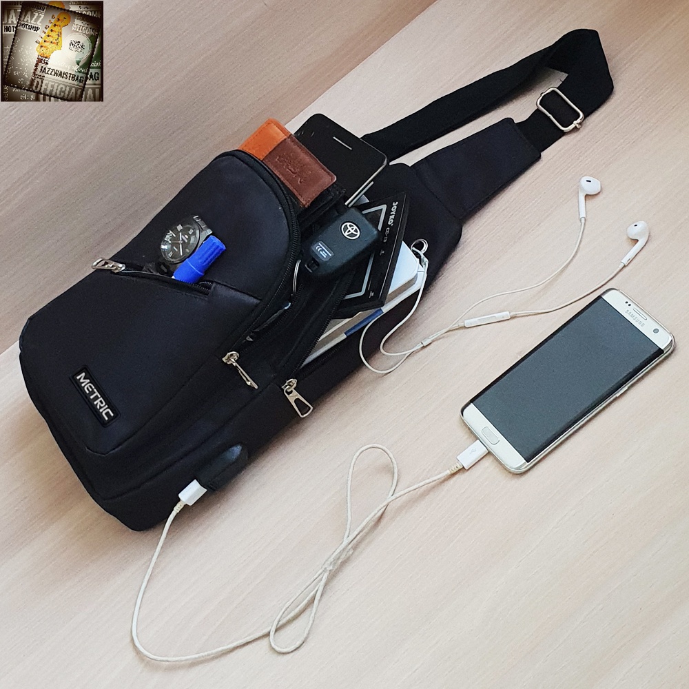 Tas Selempang CVR USB CU3535 Tas Selempang Pria Tas USB Tas Wanita Tas Selempang 10 Inchi Tas Selemp