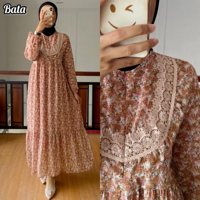 [COD] gamis ceruty renda // gamis ceruty babydoll motif | GAMIS BEST SELLER