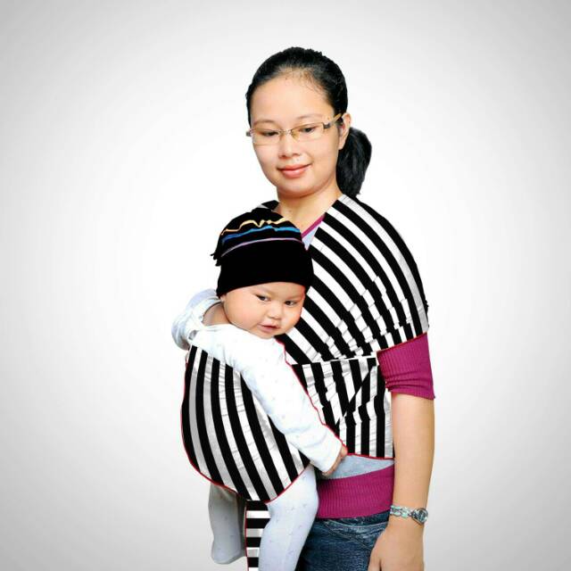 Gendongan baby wrap dita gendongan kain bayi bahan lembut dan adem gendongan kaos 2in1