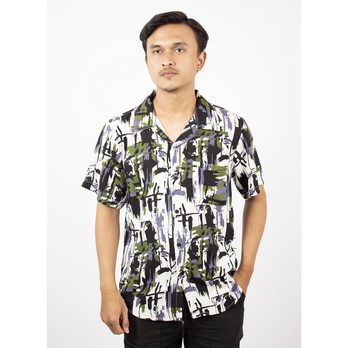 Hipnop Kemeja Pantai Pria Hawai Color Cowok Bali REGGAE Cowok Pendek Satai Rayon Halus