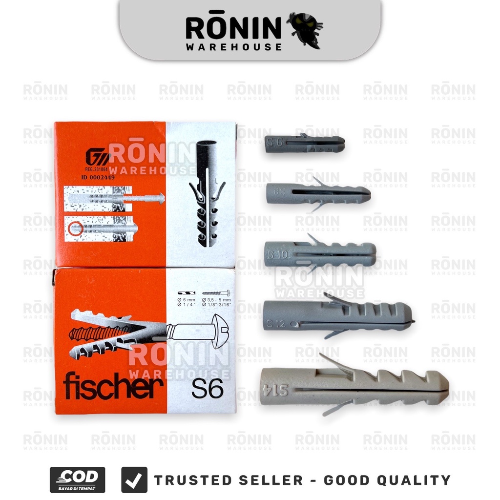 GM Fischer S4 S5 S6 S8 S10 S12 S14 - Fiser Tanam Tembok Dinding Tanpa Sekrup
