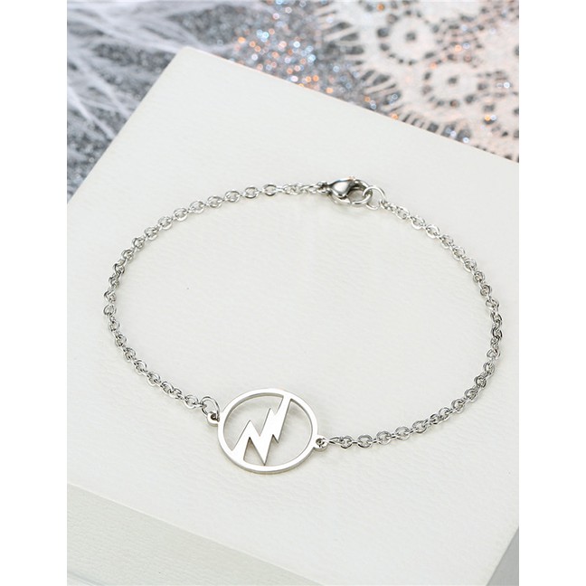 LRC Gelang Tangan Fashion Silver Stainless Steel Palm Bracelet F63930