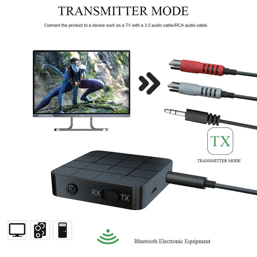 (100% BARANG ORI) TaffSTUDIO 2in1 Audio Bluetooth 5.0 Transmitter &amp; Receiver 3.5mm KN321