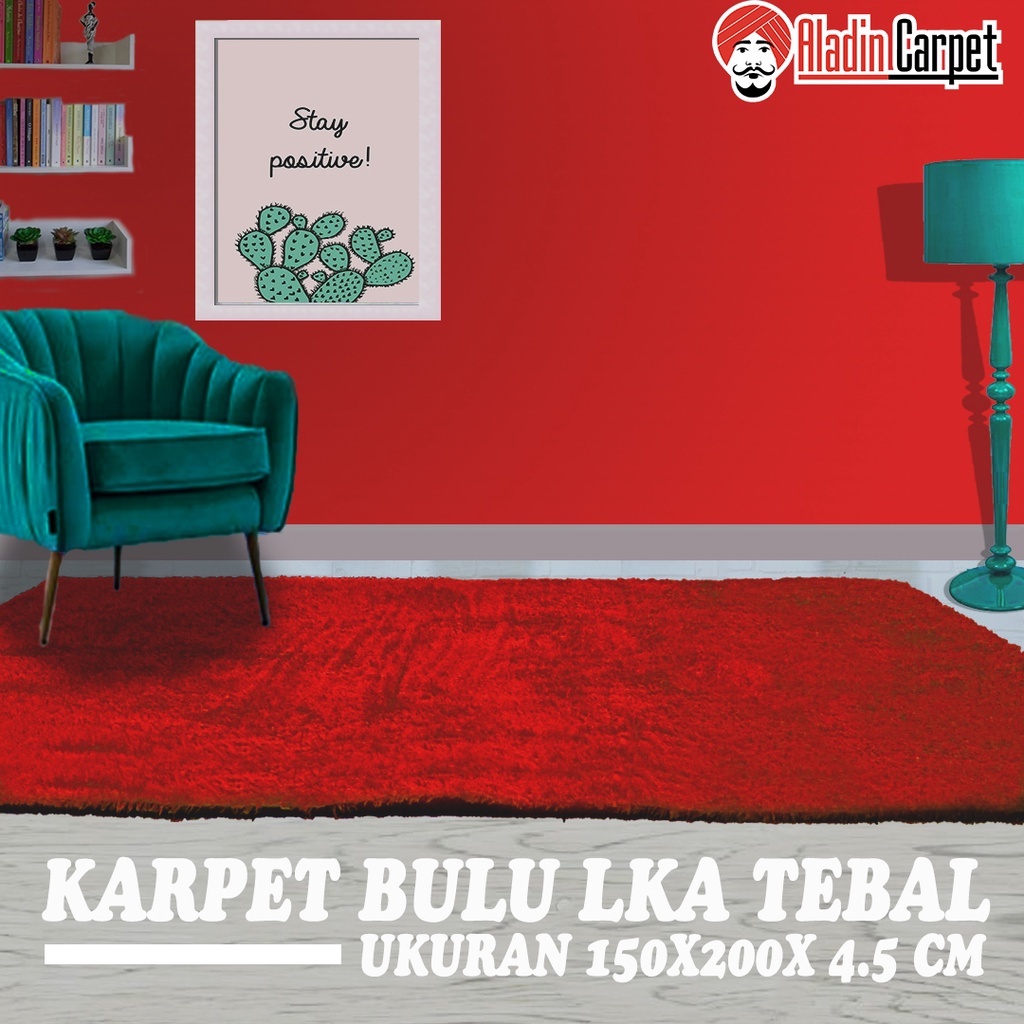 Karpet Bulu Tebal Anti Slip 4.5cm Ukuran 140x200cm