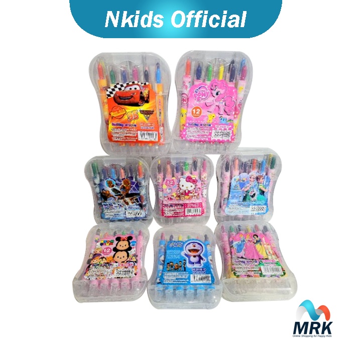 

Crayon Putar Pendek dengan Box Motif Karakter Lucu