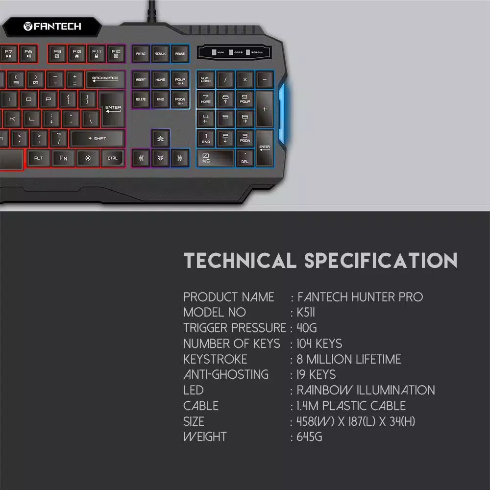 Terlaris Keyboard Mouse Combo Gaming FANTECH TERBARU 1 Set ORIGINAL