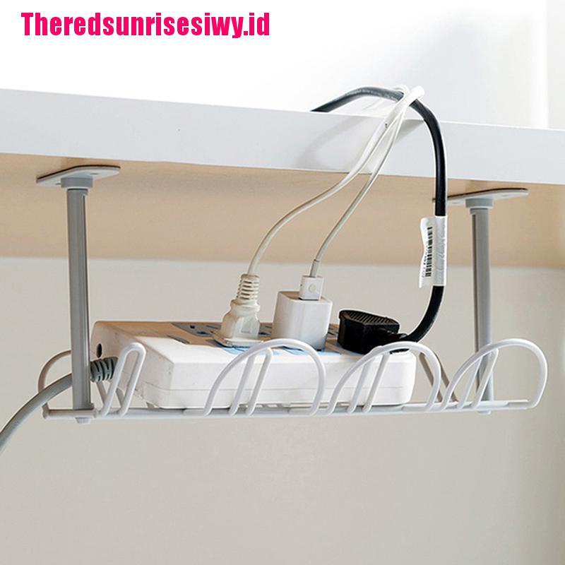 【Theredsunrisesiwy.id】Shelf Strong Hanging Basket Socket Table Bottom Power Cable Wire Organizer