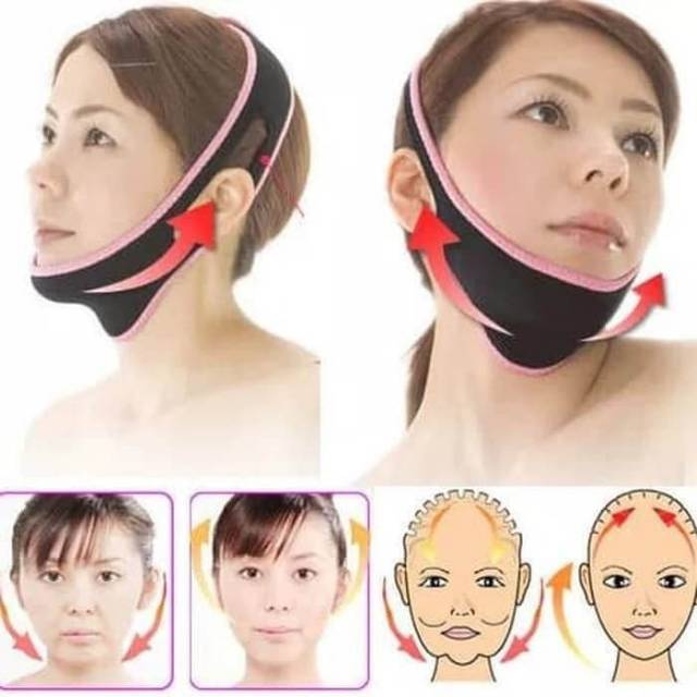 V SHAPE OVAL FACE LIFT BELT FACE SLIMMING BELT SABUK PEMBENTUK PENIRUS WAJAH V SHAPE - HITAM