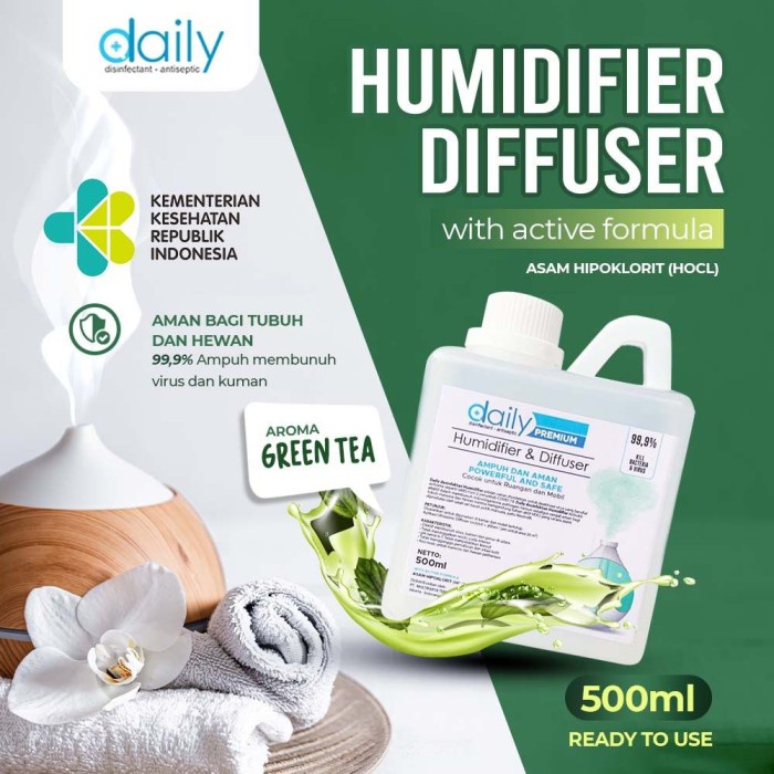 DESINFEKTAN DAILY HUMIDIFIER &amp; DIFFUSER 500ml ANTIBACTERIAL ANTI VIRUS MIKRO ORGANISME KUMAN