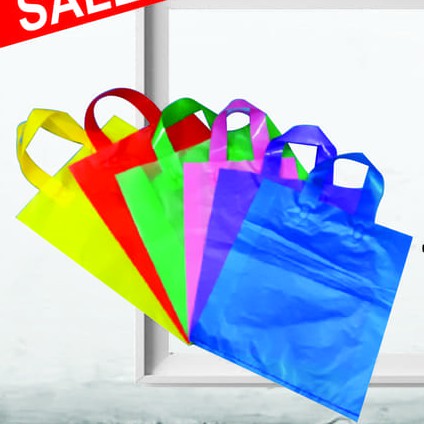 Tas Softhandle murah uk. 25x28 isi 25pcs/Plastik Packing warna/Shopping bag warna/Tas souvenir warna