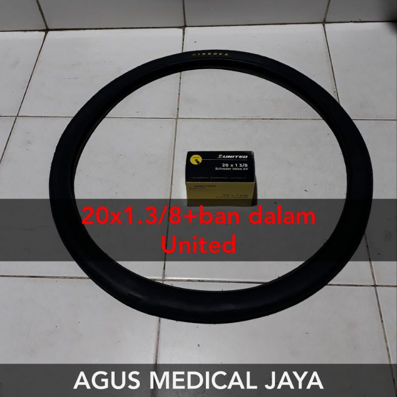 ban kursi roda luar + dalam(20x1.3/8+ban dalam)harga sepasang