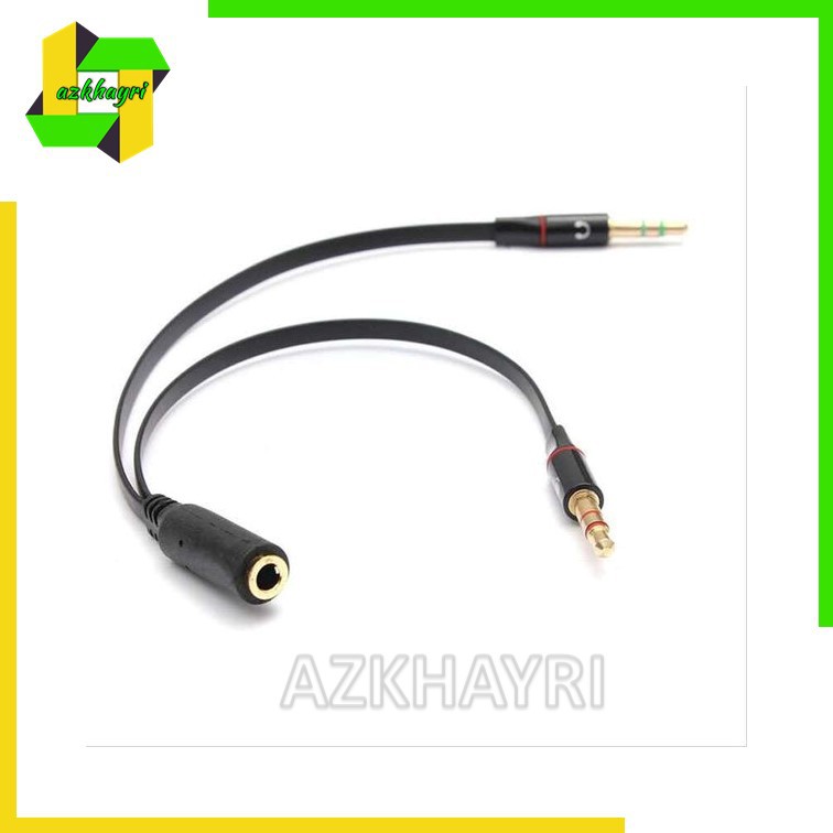 Splitter Audio Jack 3.5mm Female ke Dual 3.5mm Male HiFi (Mic + Hear) Aux