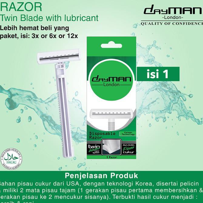 DayMan Razor Twin Blade (With Lubricant/Pelicin) isi 1 pcs