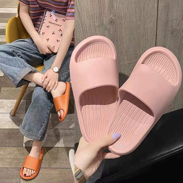 Komin Sandal Bahan EVA Karet Polos Wanita Slip On Korean Style Murah Empuk Anti Selip Sendal Jelly Wanita