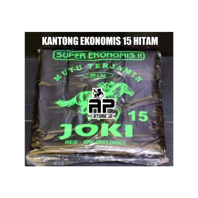 isi 50lbr Hd kantong kresek ekonomis 15,17 &amp; 24 Hitam