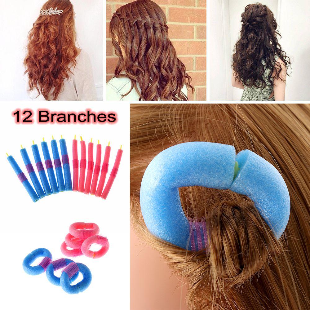 12Pcs/lot Foam Curler Hair Bendy Roller DIY Styling Tools Sponge Salon Hair Curling