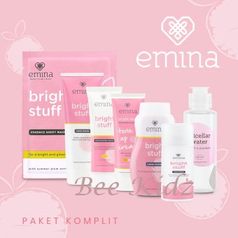 Paket Lengkap Emina Bright Stuff 7 pcs Komplit (Face Wash 50ml + Moisturizing Cream 20ml + Micellar 