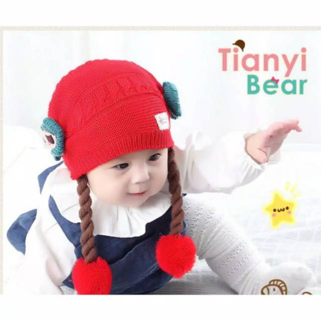 TOPI RAMBUT KEPANG / BABY HAT WIG / TOPI BAYI RAMBUT KEPANG