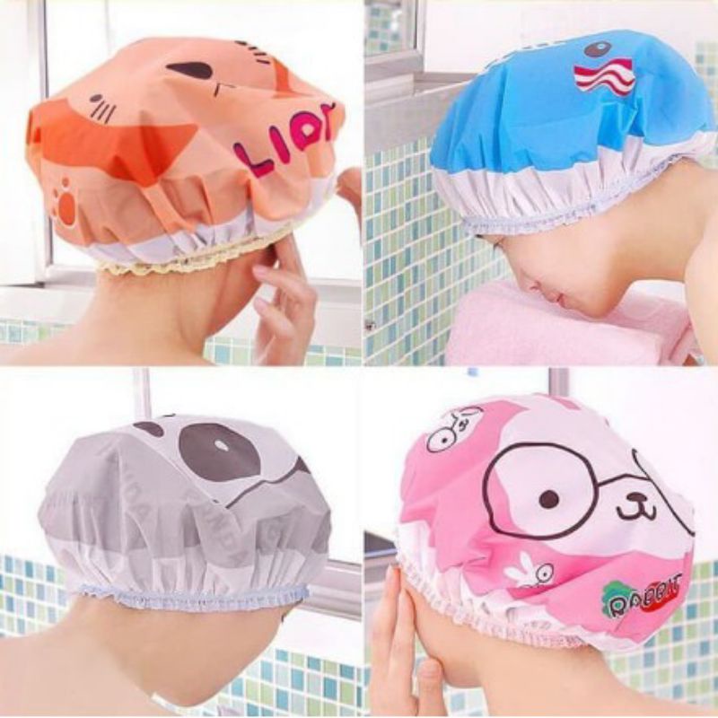 Shower cap,topi pelindung kepala saat mandi