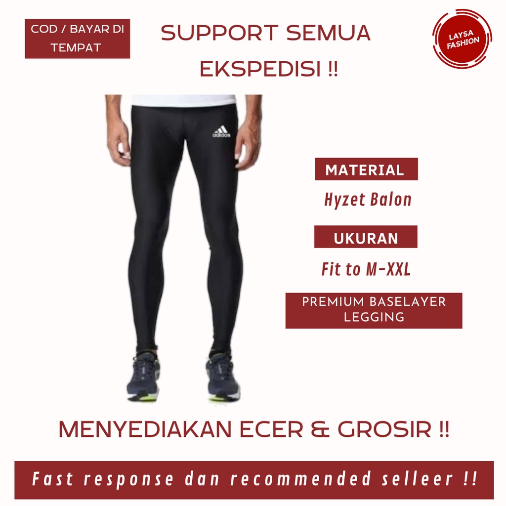 COD SATUAN DAN GROSIR Legging Sport Pria Wanita Legging Legging Sport Jumbo Legging Baselayer Lejing Ori Celana Baselayer Pria Wanita Dewasa Celana Manset Unisex Legging Olahraga Hitam Polos Logo Adidas Baselayer Long Pants Polos Futsal