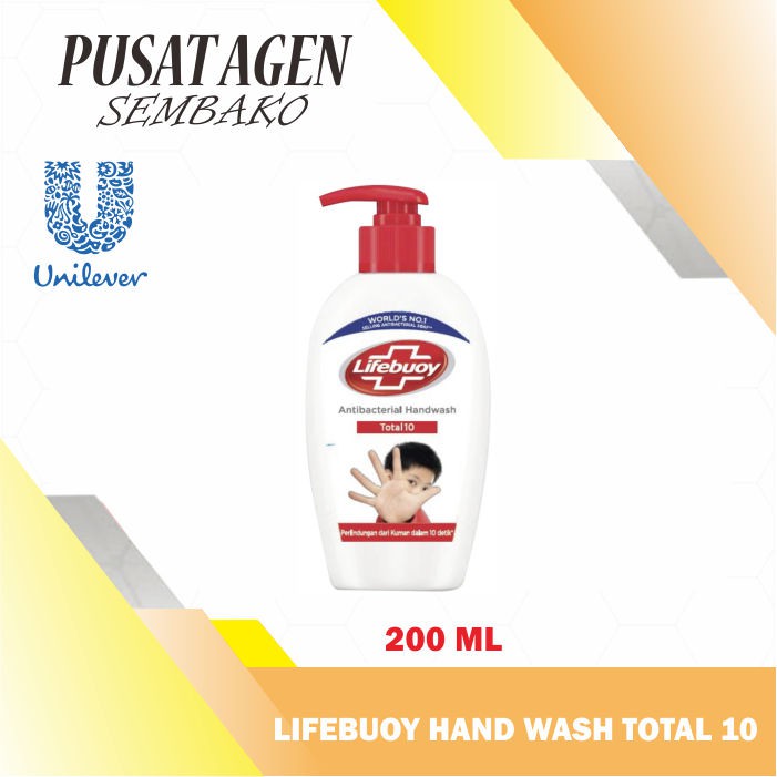 Jual LIFEBUOY HAND WASH TOTAL 10 PUMP 200 ML SABUN CUCI TANGAN MERAH