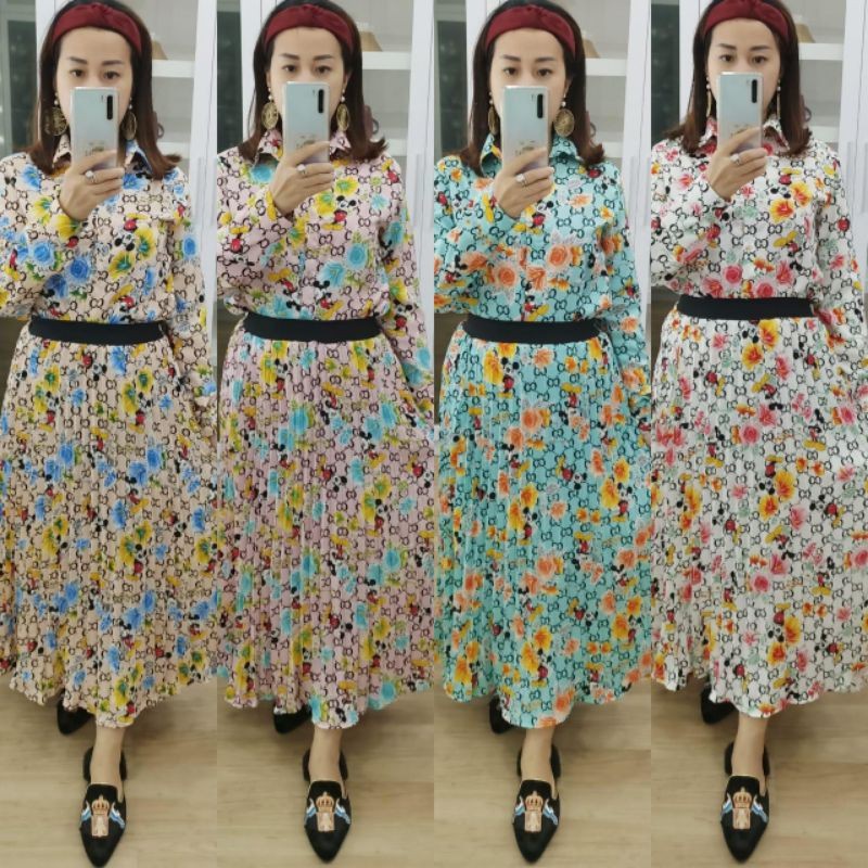setelan rok Gucci Mickey warna