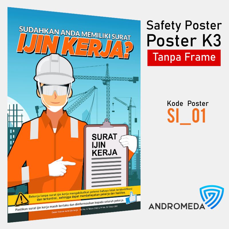Jual Safety Poster K3 : Ijin Kerja Work Permit Project_60x80 cm
