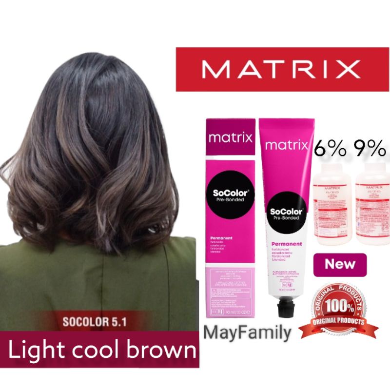 Matrix Socolor 5.1/5A Light Cool Brown Cat Rambut Matrix , Pewarna Rambut