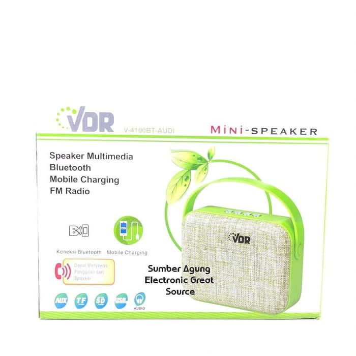 VDR V4100BT AUDI Speaker Multimedia Bluetooth Portable FM Radio Suara