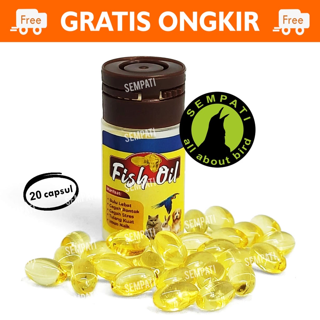 Minyak Ikan Fish Oil Natural Extract Minyak Ikan Vitamin Obat Hewan Hamster Tunghai Tung Hai Sugar Glider Ayam Fish Liver Oil Tunghai Mini Kemasan Botol Tung Hai 20 Kapsul Sempati