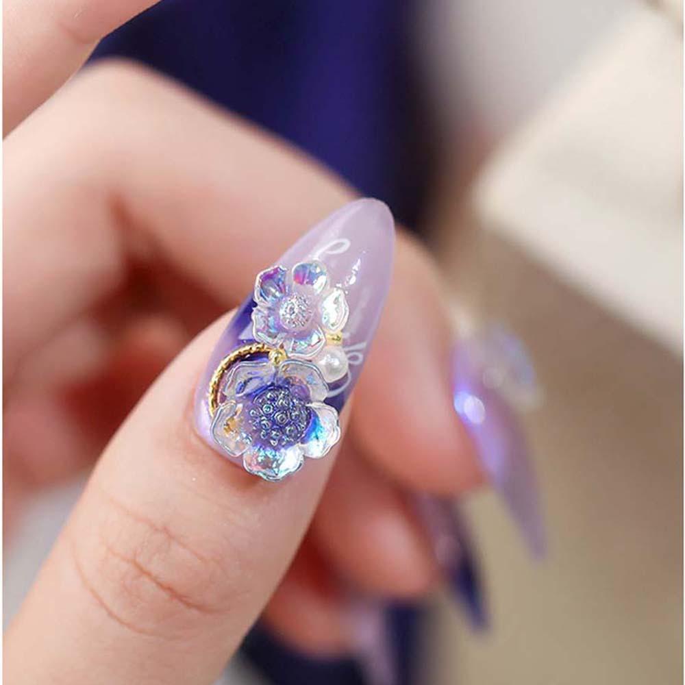 AUGUSTINA Augustina Dekorasi Nail Art Transparan Aurora Perhiasan Kuku Resin Rhinestones Manicure Aksesoris