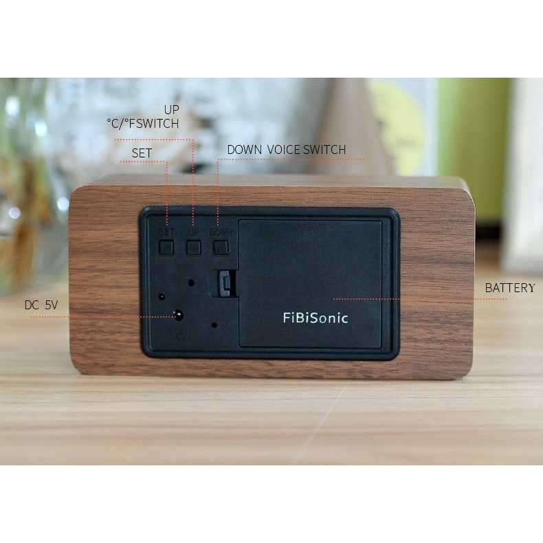 Jam Digital Meja Alarm LED Wood Dekorasi Kamar Tidur Ruang Tamu Minimalis Temperatur Model Kayu