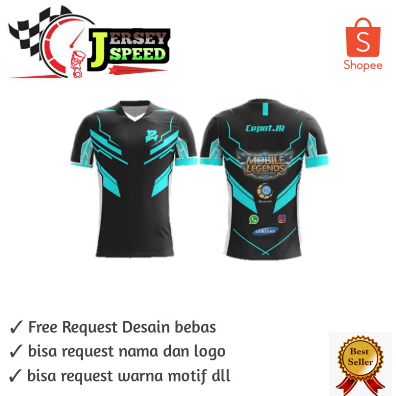Jersey gaming ML free desain suka suka full printing