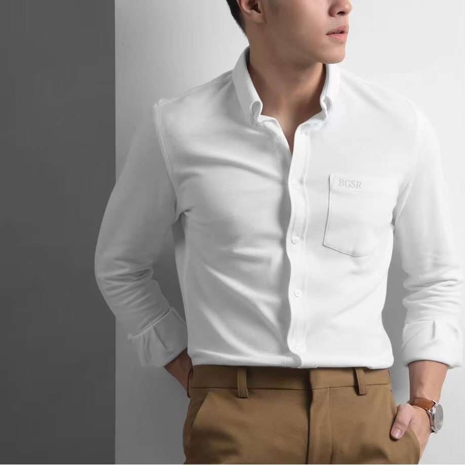 Sprose Kemeja Pique Pria Original White