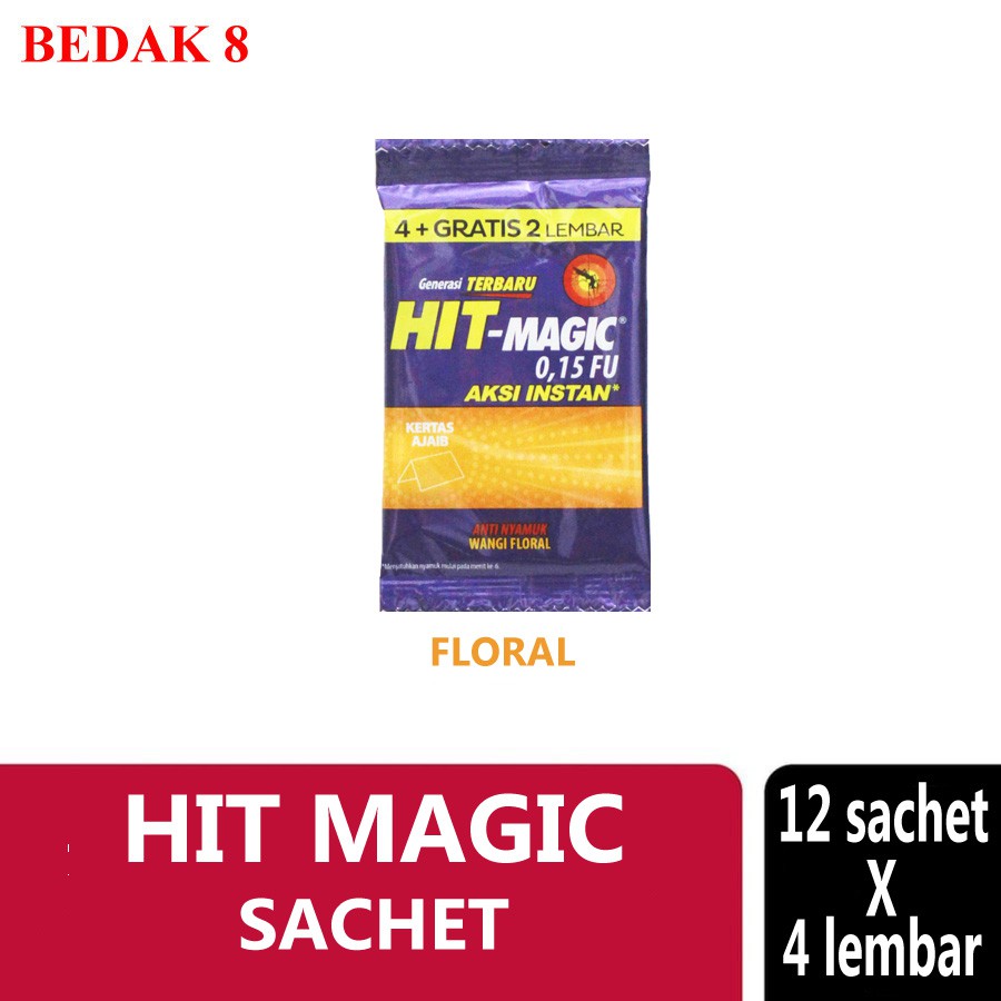 Obat Nyamuk Bakar Kertas Asap HIT Magic Sachet/ Renceng isi 12 Sachet