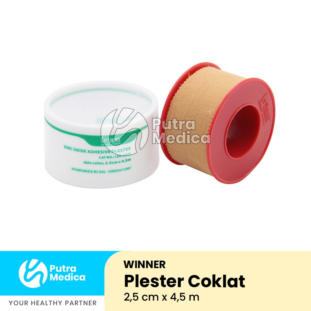 Winner Plester Coklat Roll 2,5cm x 4,5m / Plaster Gulung Perekat Penutup Luka