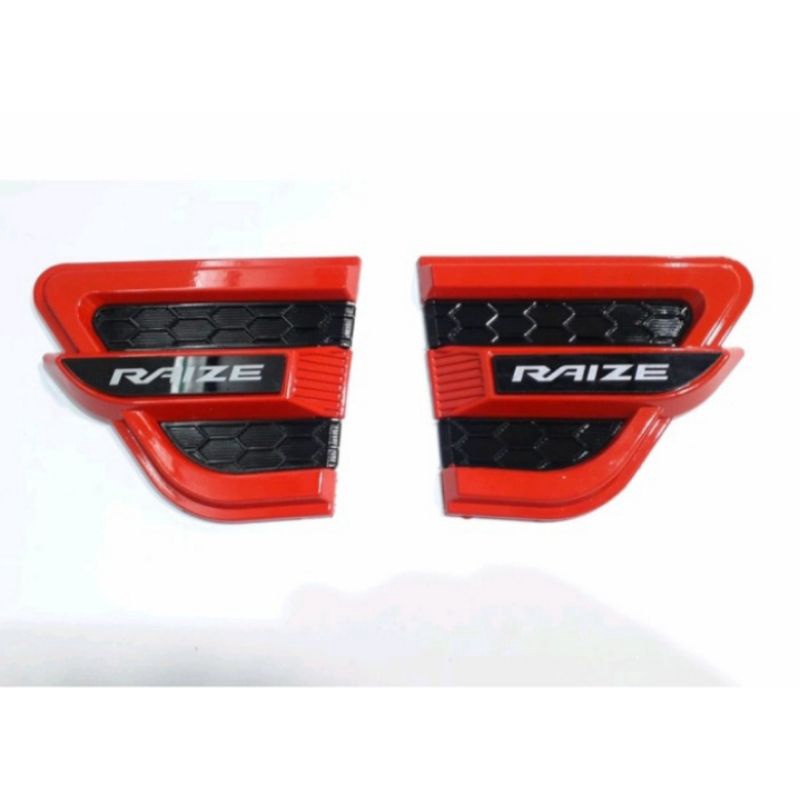 Side Ventilator Air Flow Mobil RAIZE ROCKY Chrome &amp; Merah