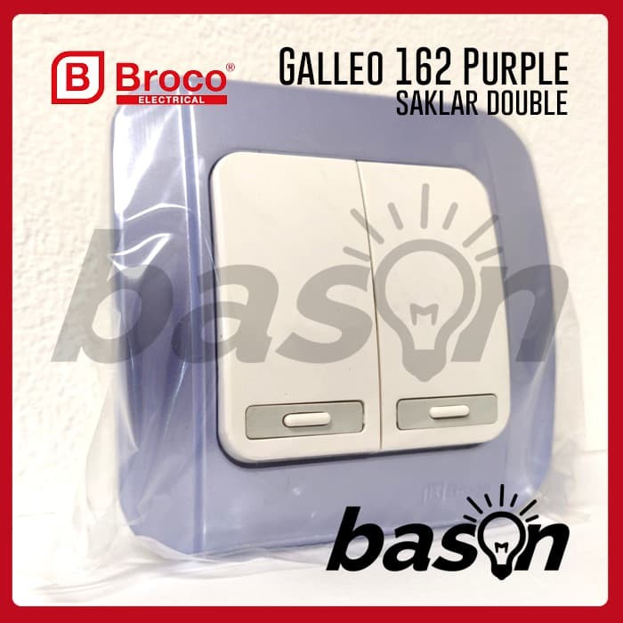 Langsung Order BROCO Galleo 2 Gang 1 Way Switch | Saklar Double G162 | Purple / Ungu Limited