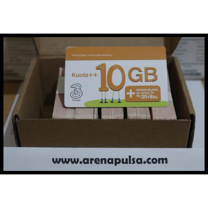 TERBARU VOUCHER ISI ULANG KUOTA TRI 10 GB VOCER DATA THREE REGULAR 10GB 24 JAM