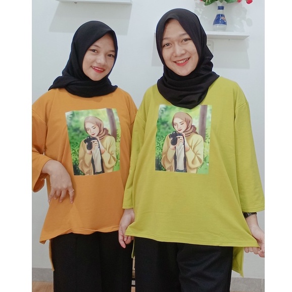 Franda Top / Atasan Oversize babyterry lengan 3/4