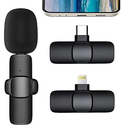 Mic Wireless/ Mic Clip On Lavalier G-Power Hp Vlog Youtuber Portable Mic for Iphone and Android Smartphone Condenser