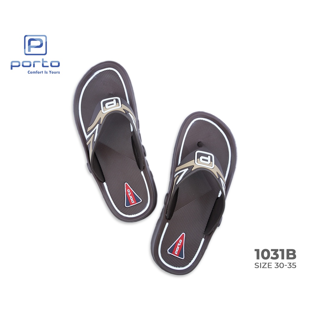 1031B - Porto Leveling Sandal Jepit Anak Laki-Laki Karet Nyaman Original Terbaru