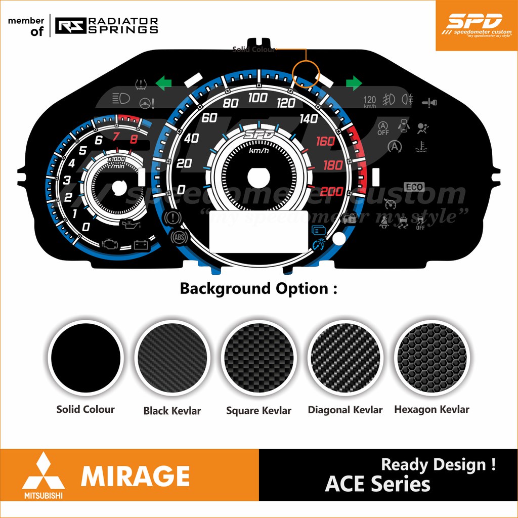 Panel Speedometer Custom Mitsubishi Mirage Matic - SPD Speedometer Jakarta