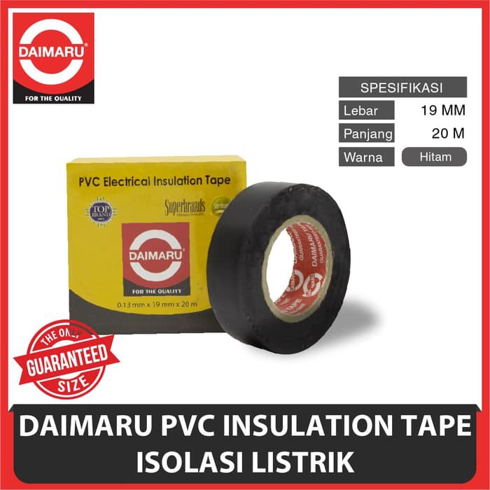 1 Rol - Daimaru Pvc Electrical Tape Isolasi Listrik [0.13 Mm X 19 Mm X 20 Meter]