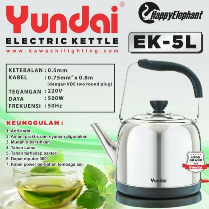 <<<<<] Yundai Electric Kettel EK-5L /Teko Masak Air Listrik 5 Liter Besar