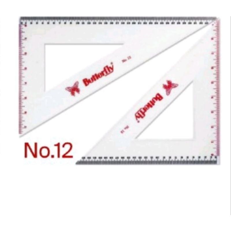 

( 1 set isi 2 ) GARISAN SEGITIGA NO 12 / PENGGARIS SEGITIGA SET BT - 12 / TRIANGLE RULES NO 12